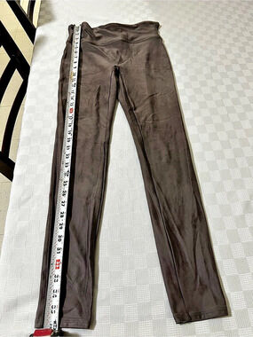 SPANX Faux Leather Leggings Brown Size Large